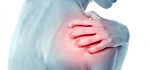 Acute pain in a shoulder at the young women.